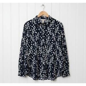 H&M Size 12 Soft Woven Career Blouse Black Office Professional